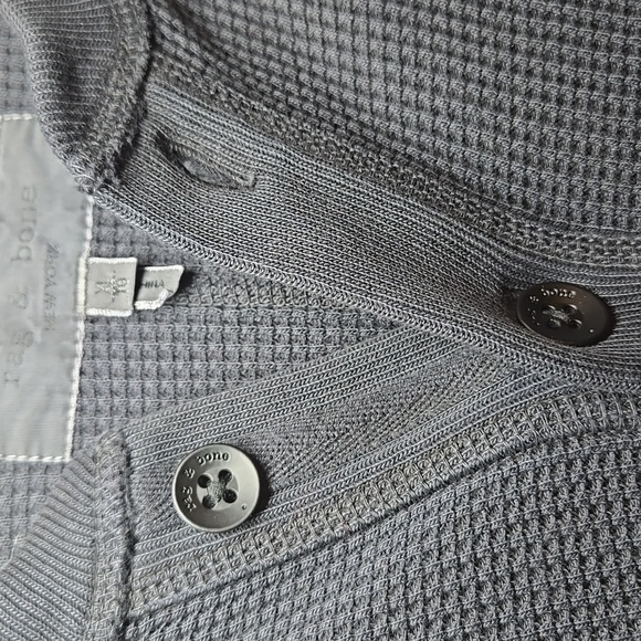 Rag & Bone Tech Waffle Henley Long Sleeved Cotton Pullover Shirt NWOT - Picture 7 of 16